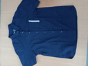 無印良品（MUJI） 男式 棉水洗牛津 紐扣領(lǐng)短袖襯衫 純棉全棉襯衣外套 ACC01C2S 藏青色 S  (165/84A) 曬單實拍圖
