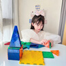 科博磁力片積木滾珠軌道玩具磁力拼圖兒童5歲幾何拼裝早教7歲生日禮物八角管道108件 曬單實(shí)拍圖
