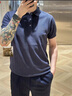 巴利（BALLY）節日禮物純棉立領(lǐng)短袖男25春夏男士商務(wù)休閑Polo衫純棉 6306023 藍色 S 曬單實(shí)拍圖