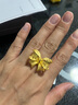 六福珠寶 黃金戒指花絲蝴蝶結足金新年禮物女 計價(jià)F21TBGR0001 約6.85克 曬單實(shí)拍圖
