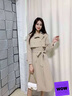 clotho Rennie品牌女裝風(fēng)衣外套女中長(zhǎng)款2025春秋新款雙排扣寬松顯瘦小個(gè)子大衣 杏色 M 曬單實(shí)拍圖