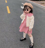 mlgt kids童裝女童連衣裙套裝春秋季寶寶長袖秋裝女孩碎花裙子兩件套 粉紅色 90 碼（建議80-90cm 1-2周歲) 曬單實拍圖