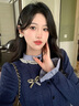 鹿依檸新款連衣裙女2024秋冬女裝韓版時尚法式藝術(shù)生減齡學院風套裝裙子 上衣+裙子 M 曬單實拍圖