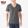 无印良品 MUJI 男式 使用了棉的冬季内衣V领短袖T恤 69AA451 打底衫打底衣 炭灰色 M 晒单实拍图