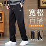 JEEP SPIRIT吉普工裝褲男春夏季休閑褲子男士新復(fù)古回潮直筒褲 黑色 3XL 曬單實拍圖