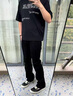 柏銘臣牛仔褲男春夏季款修身九分純色寬松直筒褲美式高街微喇潮牌褲子男 黑色 XL【建議120-140斤】 曬單實(shí)拍圖