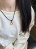 中國黃金（CHINA GOLD）黃金平安扣吊墜男女款足金緊箍咒編織繩項鏈七夕送女朋友生日禮物 平安扣吊墜【紅繩】約1.6g 曬單實拍圖