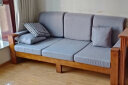 公熊（GXIONG） 公熊家具 沙发实木沙发客厅北欧实木木质沙发实木沙发小户型沙发 胡桃色（灰色布套） 三人位 实拍图