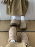 卡帕卡帕女鞋棉鞋女冬季保暖毛毛鞋加絨面包鞋防滑厚底一腳蹬棉拖鞋子 棕色 38 曬單實(shí)拍圖