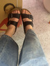 BIRKENSTOCK勃肯德國進(jìn)口男女款牛皮革涂油軟底Arizona雙扣涼拖鞋 黑色窄版752483 37 曬單實(shí)拍圖
