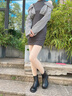 星期六（St&Sat）加絨保暖馬丁靴女2024冬季新款瘦瘦靴后拉鏈小短靴春秋單靴女靴子 黑色加絨SS341180UX 37 曬單實拍圖
