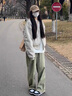 EPET美式棒球服女春秋新款寬松休閑薄款短款?yuàn)A克秋冬棉服大碼夾棉外套 米灰色(不夾棉) 薄款 M 建議115-130斤 曬單實(shí)拍圖