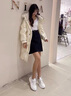 柯妮麗人透氣老爹鞋女2025新款小白鞋厚底增高網(wǎng)面鞋子系帶百搭女士休閑鞋 白色 36 曬單實(shí)拍圖