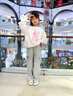優(yōu)優(yōu)1點（Yoyo one）女童褲子春秋款闊腿褲2025新款初中兒童休閑褲春季春裝大童工裝褲 15168紫粉色 160cm 曬單實拍圖