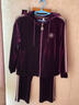 歐宇杉金絲絨運動(dòng)休閑服套裝女士春秋季2026年拉鏈開(kāi)衫衛衣闊腿褲兩件套 深紫色 XL （建議體重106-119斤） 曬單實(shí)拍圖