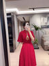 蘭卡·羅妮敬酒服新娘酒紅色旗袍夏季顯瘦訂婚連衣裙結(jié)婚禮服2025新款小個(gè)子 酒紅色 S(建議86-95斤） 曬單實(shí)拍圖