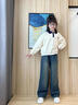女童褲子春秋款2026新款中大童洋氣直筒牛仔褲初中生女孩秋裝褲子 藍色 150cm 曬單實(shí)拍圖
