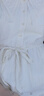 紫涵（ZIHAN）紫涵刺繡翻領(lǐng)連衣裙女夏季法式溫柔風(fēng)寬松泡泡袖中長裙子 米金 M 曬單實(shí)拍圖