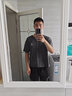 花花公子（PLAYBOY）短袖T恤男套裝夏季寬松半袖休閑薄款短袖短褲兩件套 深灰 XL  曬單實拍圖