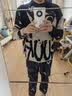 古由卡（GUUKA）潮牌半高領針織毛衣男秋季新款 壞學生提花戶外保暖情侶上衣寬松 黑色M5454 S 曬單實拍圖