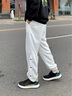 頂峰保羅（Dingfengbaoluo）休閑褲男春季寬松排扣束腳街頭運動(dòng)潮流百搭衛長(cháng)褲子9709白色XL 曬單實(shí)拍圖