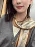 RORONOA 立體花卉長(cháng)條絲巾杭州絲綢緞面真絲女雙層雙面真絲圍巾細窄領(lǐng)巾 立體花卉 曬單實(shí)拍圖