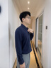 威可多（VICUTU）【暖燚POLO】男士長(cháng)袖T恤舒暖商務(wù)通勤百搭簡(jiǎn)約打底衫 深灰藍 M 曬單實(shí)拍圖