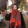 CRANTA KOMEIA過年紅色圍巾女冬季針織毛線圍脖生日禮物送女友老婆 橘紅藍(lán)格 高級感ck風(fēng)送女朋友愛人實(shí)用高檔 曬單實(shí)拍圖