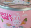 UKUK 韓國進口小學生兒童湯碗雙耳不銹鋼帶手柄帶蓋便攜防燙可愛 [KK兔]湯碗 650ml+四件套 曬單實拍圖