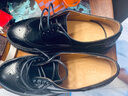 THOM WILLS德比鞋男增高皮鞋布洛克雕花休閑厚底正裝商務(wù)新郎鞋春 黑色亮皮D1851 43 /8.5碼 曬單實(shí)拍圖
