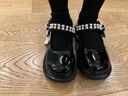 百麗（Belle）童鞋女童百搭樂(lè )福鞋春秋兒童時(shí)尚珍珠單鞋中大童英倫風(fēng)皮鞋中大童 曜石黑 32 腳長(cháng)19.6-20.1cm 曬單實(shí)拍圖