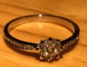 喜钻生日礼物白18K金钻戒女人花求婚结婚钻石戒指女 实拍图