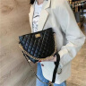 酷奇袋鼠（KUQIDAISHU）感洋气包包女2023新款韩版时尚菱格链条水桶包质感单肩斜挎包 黑色 晒单实拍图