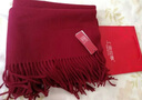 達芬奇密碼100%羊毛圍巾純色女士圍巾女秋冬披肩保暖圍脖媽媽生日禮物禮盒裝 酒紅 曬單實(shí)拍圖