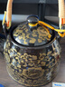 古笙記 大容量陶瓷茶壺家用水壺單壺景德鎮提梁壺中式泡茶壺防爆耐熱 黑金牡丹/1L 曬單實(shí)拍圖