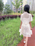 FNJ KIDS童裝女童漢服連衣裙夏季新款中大童短袖碎花女孩旗袍公主裙 杏色 120 (建議身高110-120cm) 曬單實(shí)拍圖