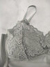 浪莎美背內衣女春夏法式蕾絲面固定杯乳膠杯美背無(wú)痕細帶時(shí)尚立體裹胸 灰藍色 適合體重85-120斤 曬單實(shí)拍圖