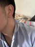 蔓笙耳環(huán)男士潮流高級(jí)感粗款光面素圈耳圈單只個(gè)性痞帥銀色耳扣送男友 黑色一對(duì) 曬單實(shí)拍圖