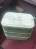 琪加304不銹鋼保溫飯盒學(xué)生上班族分格密封便當(dāng)盒成人大容量多層餐盒 綠色3層【含保溫袋+餐具】 曬單實拍圖