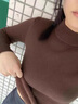 KJ秋冬加絨加厚保暖內衣女一體絨圓領(lǐng)打底衣針織衫保暖上衣百搭秋衣 咖啡色 均碼【適合80-145斤】 曬單實(shí)拍圖