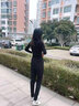 布琳達哈倫褲女九分蘿卜褲2025春夏款寬松加長休閑褲顯瘦松緊腰小腳褲 黑色【九分褲-春秋款】 M 曬單實拍圖