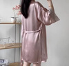 BESNOS意大利品牌真絲睡袍夏季真絲睡衣女感桑蠶絲睡衣真絲吊帶睡裙套裝 可可粉 M 曬單實拍圖