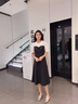 拉夏貝爾（La Chapelle）短袖雪紡連衣裙女裝2025年夏季新款時尚中長款法式小個子夏天裙子  黑白 M 曬單實拍圖