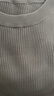 無印良品（MUJI）女式 棱紋編織 圓領(lǐng)短款針織衫 長袖女款 女裝 薄款毛衣 燕麥色 XL (165/92A) 曬單實(shí)拍圖
