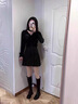 CAMILA KSENIA長筒靴女秋冬2025年新款后拉鏈長靴不過膝厚底時尚高筒靴女騎士靴 黑色 37 曬單實拍圖