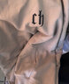 CHINISMCH字母印花連帽衛衣男潮牌美式寬松上衣重磅情侶帽衫 米咖色 XL（推薦 150-170斤） 曬單實(shí)拍圖