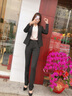 伊婭莎小西裝外套女士職業(yè)西裝套裝商務(wù)白領(lǐng)面試正裝酒店經(jīng)理工作服工裝 單件黑色西裝 XL 建議110-120斤 曬單實(shí)拍圖