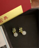宮典國潮彩繪琺瑯和田玉耳環(huán)女925銀耳釘宮廷風(fēng)耳墜送生日節(jié)日禮物女 古法金色-耳環(huán)+送官方鑒定證書 曬單實(shí)拍圖