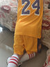 圣希奴（SaintsYno）兒童籃球服秋冬男童運動(dòng)套裝小學(xué)生比賽訓練服打底衣球星24號球衣 湖人24號黃色短袖套裝 130碼（身高120-130CM） 曬單實(shí)拍圖