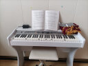 美乐斯（Miles）电子琴61键液晶显示多功能专业教学成人儿童小学生通用乐器 9958白色+礼包+白色琴凳 实拍图